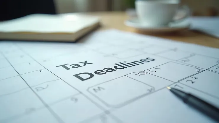 Agenda z zaznaczonymi terminami podatkowymi