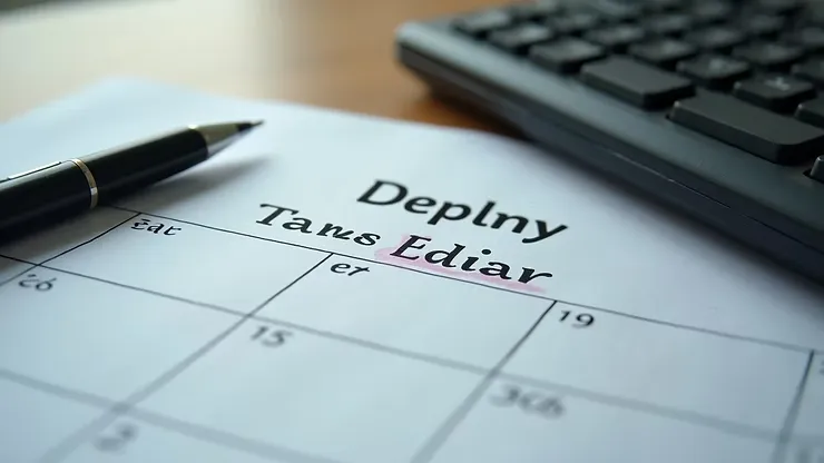 Agenda con scadenza fiscale evidenziata